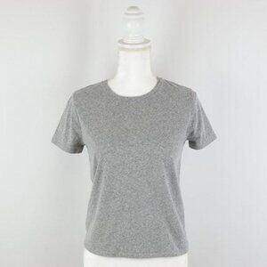 Madewell Women's Small Gray Jersey Crewneck Tie Hem Short Sleeve Tee